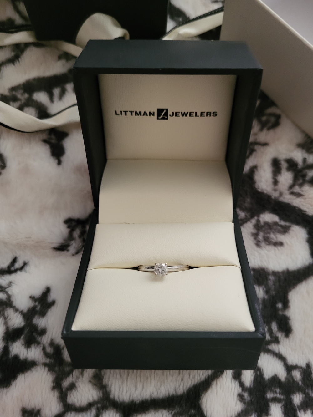 Littman Jewelers White Gold Solitaire Diamond Ring - White